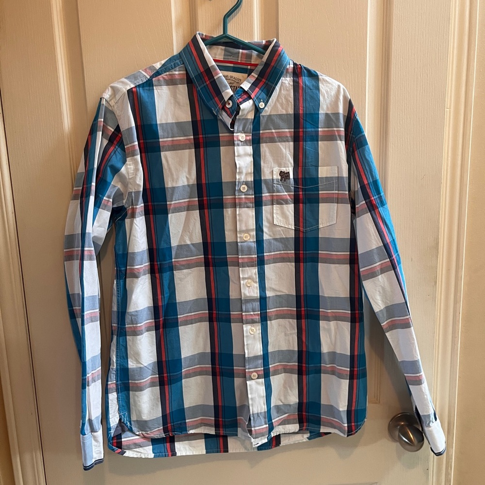 Aeropostale Blue and Red Plaid Casual Shirt